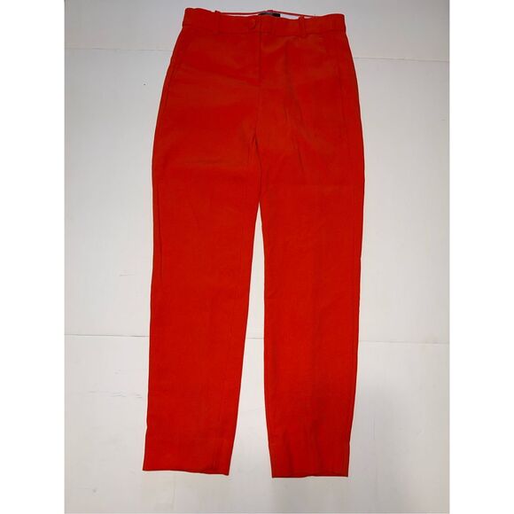 J. Crew Women's‎ High Rise Cameron 365 Pants Size 2 orange Flat Front 26" Inseam - Picture 1 of 5